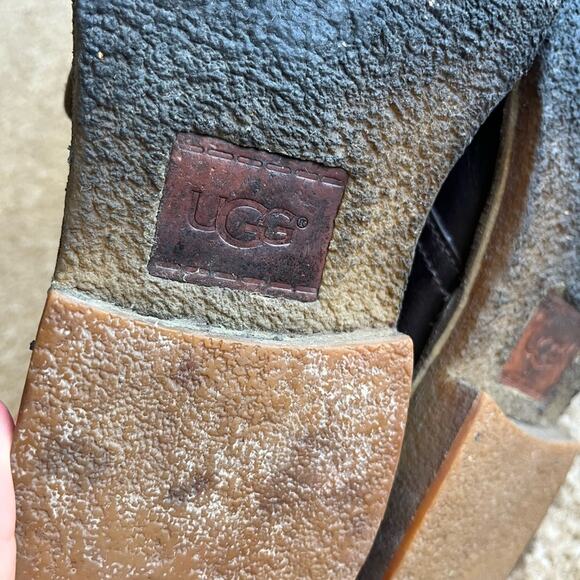 UGG Dark Brown Leather Men Chukka Ankle Boots 3275 - Picture 15 of 16